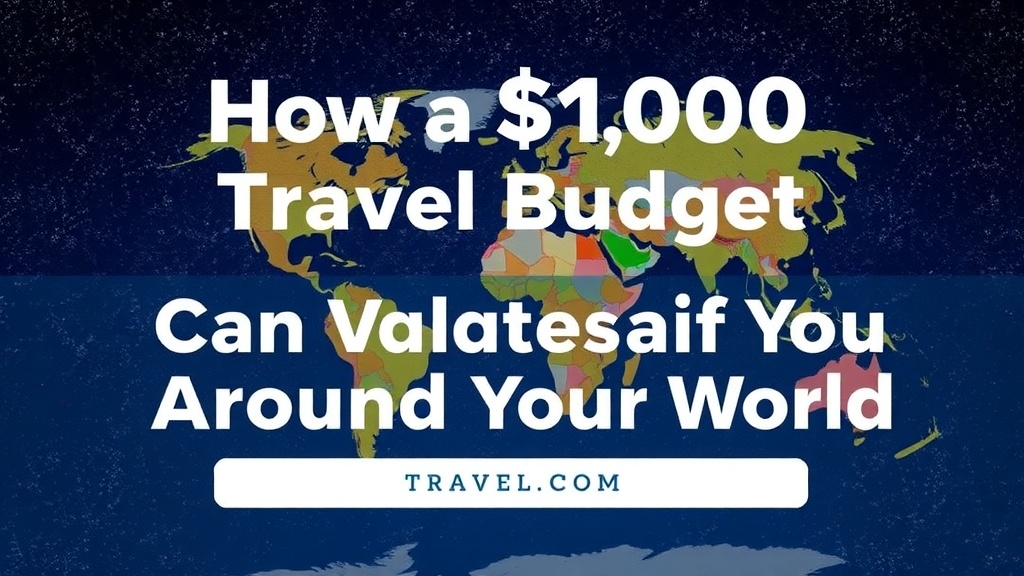 How a $1000 Travel Budget Can Take You Around the World