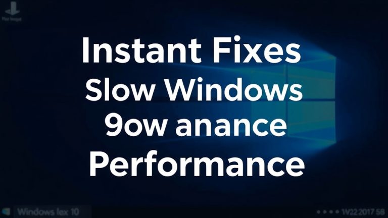 Instant Fixes for Slow Windows Performance