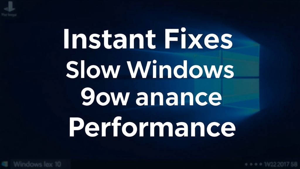 Instant Fixes for Slow Windows Performance