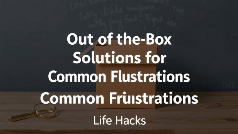 Out-of-the-Box Solutions for Common Frustrations