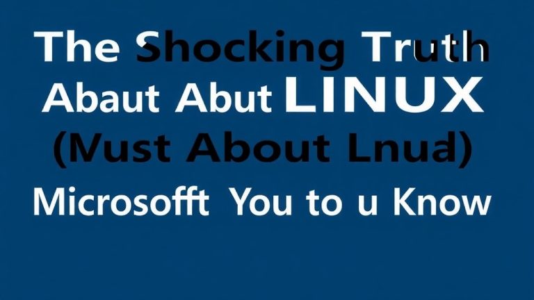 The Shocking Truth About Linux That Microsoft Doesn’t Want You to Know
