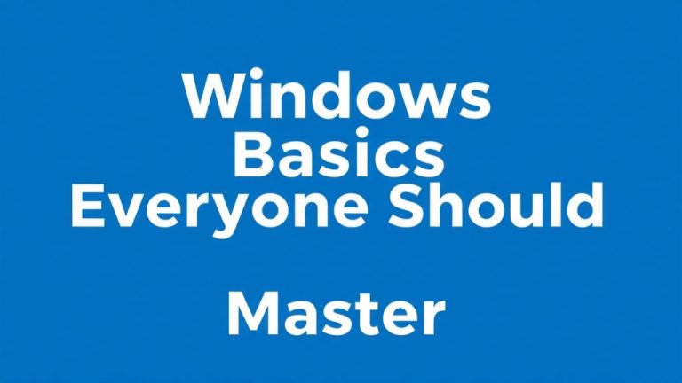 Windows Basics Everyone Should Master